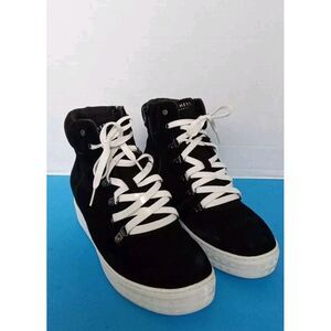 Skechers High Top Sneakers Black Suede Lace Up Casual Shoes‎